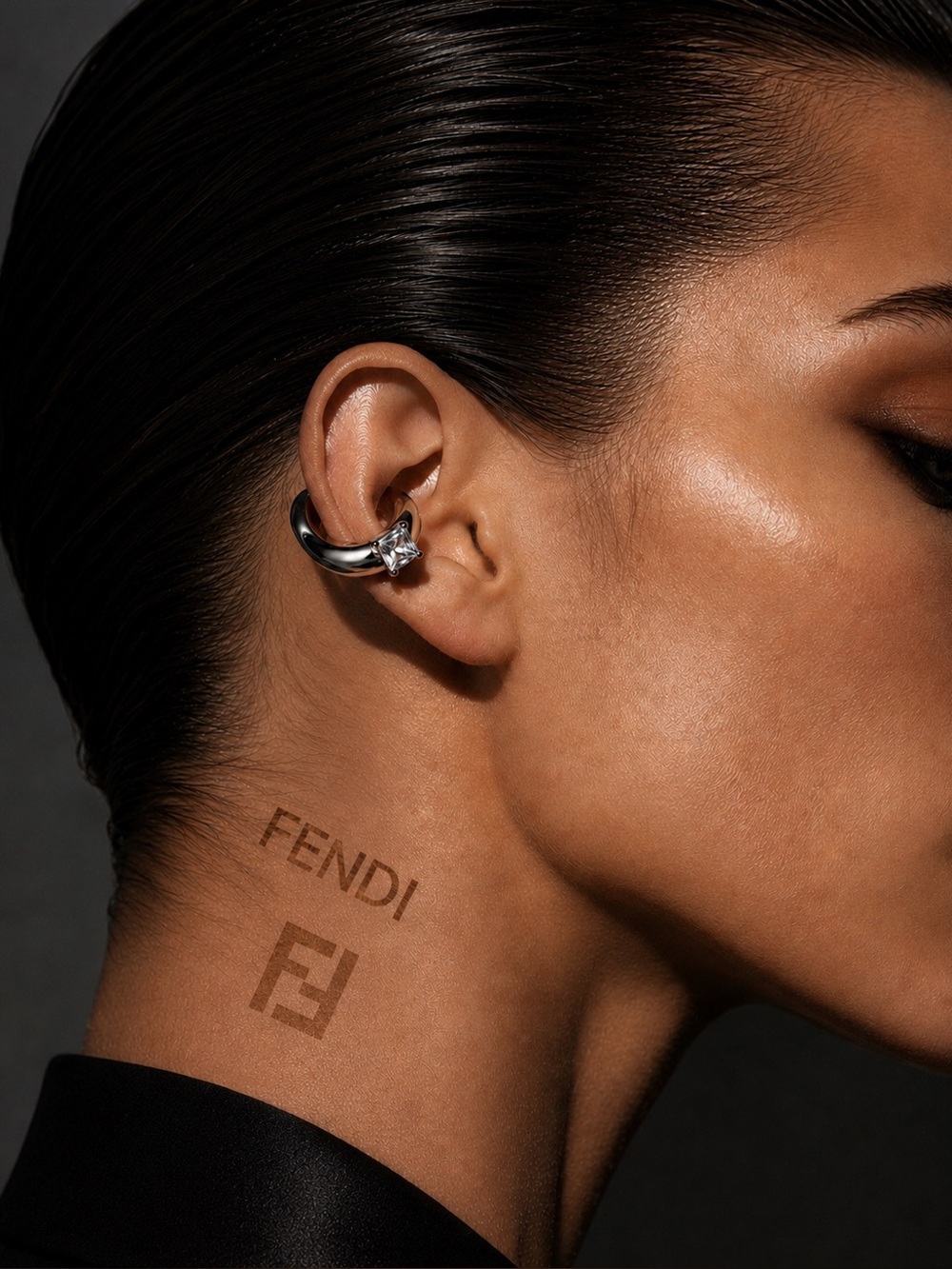 FENDI Crystal Ear Cuff | Authentic Made in Italy | Complete Set